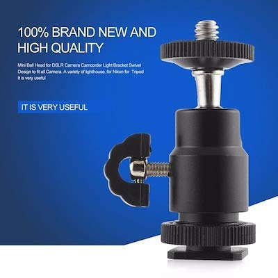 HIFFIN 2 Pcs Combo Swivel Mini Ball Head 1/4" Screw 360 Degree Aluminum Alloy Body Rotating Swivel Mini Tripod Ball Head with 1/4" Screw Thread Base Mount for Lighter Camera Camcorder - Image 4