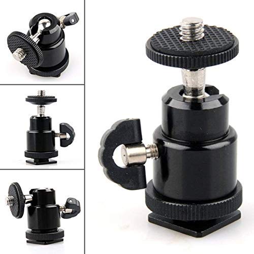 HIFFIN 2 Pcs Combo Swivel Mini Ball Head 1/4" Screw 360 Degree Aluminum Alloy Body Rotating Swivel Mini Tripod Ball Head with 1/4" Screw Thread Base Mount for Lighter Camera Camcorder - Image 3
