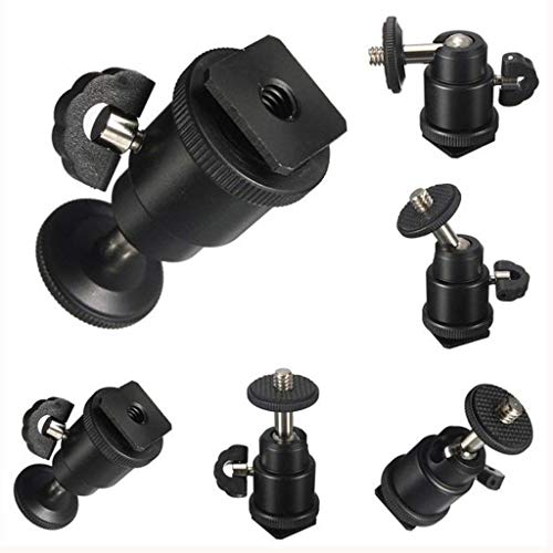 HIFFIN 2 Pcs Combo Swivel Mini Ball Head 1/4" Screw 360 Degree Aluminum Alloy Body Rotating Swivel Mini Tripod Ball Head with 1/4" Screw Thread Base Mount for Lighter Camera Camcorder - Image 5