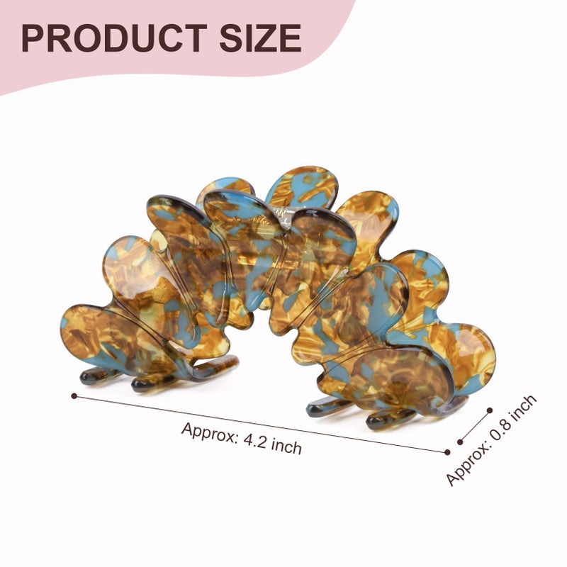 Aileam 2 Pack Hair Claw Clips Women Large Tortoise Hair Clip French Design Barrettes Celluloid Leopard Print Accessories Jaw Clips for Thick Hair - Image 3