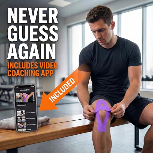 WINIOM Kinesiology Tape-Incredible Support for Athletic Sports and Recovery + Free Taping Guide - Pre-Cut 2 inch 16.4 feet (Indigo Purple + Free Taping Guide, 1 Pack) - Image 2