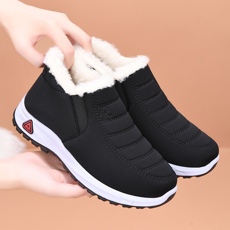 Women'S Cotton Shoes 2025 Winter New Style Fleece-Lined And Thickeneded Middle-Aged And Elderly Mother'S Shoes Flats Non-Slip Warm Export Snow Boots - Image 3