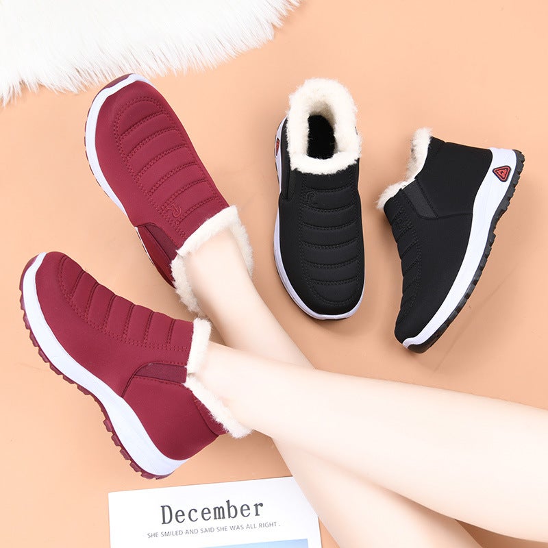 Women'S Cotton Shoes 2025 Winter New Style Fleece-Lined And Thickeneded Middle-Aged And Elderly Mother'S Shoes Flats Non-Slip Warm Export Snow Boots - Image 4