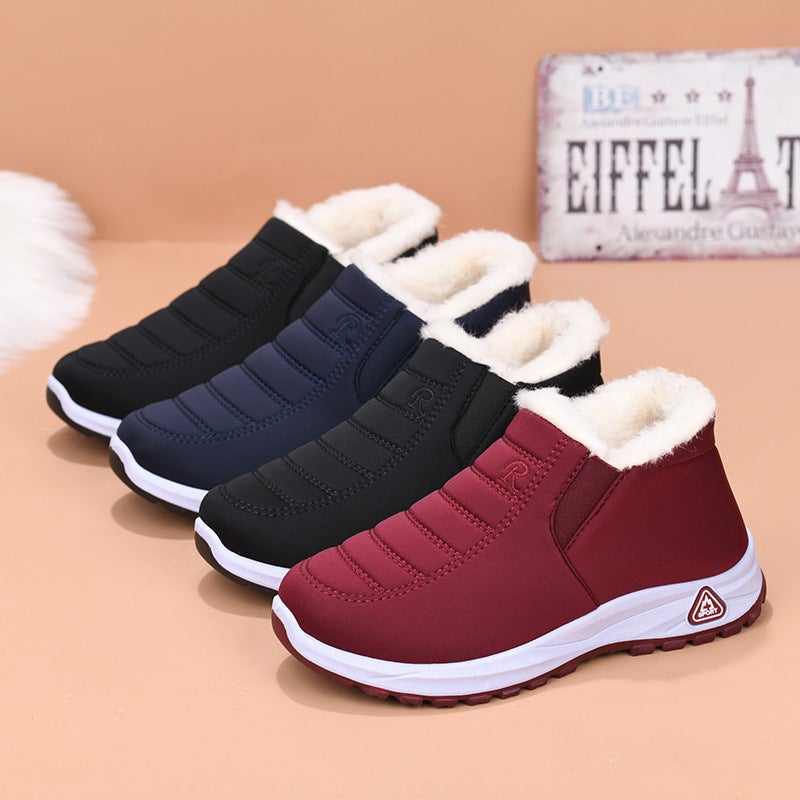Women'S Cotton Shoes 2025 Winter New Style Fleece-Lined And Thickeneded Middle-Aged And Elderly Mother'S Shoes Flats Non-Slip Warm Export Snow Boots - Image 5