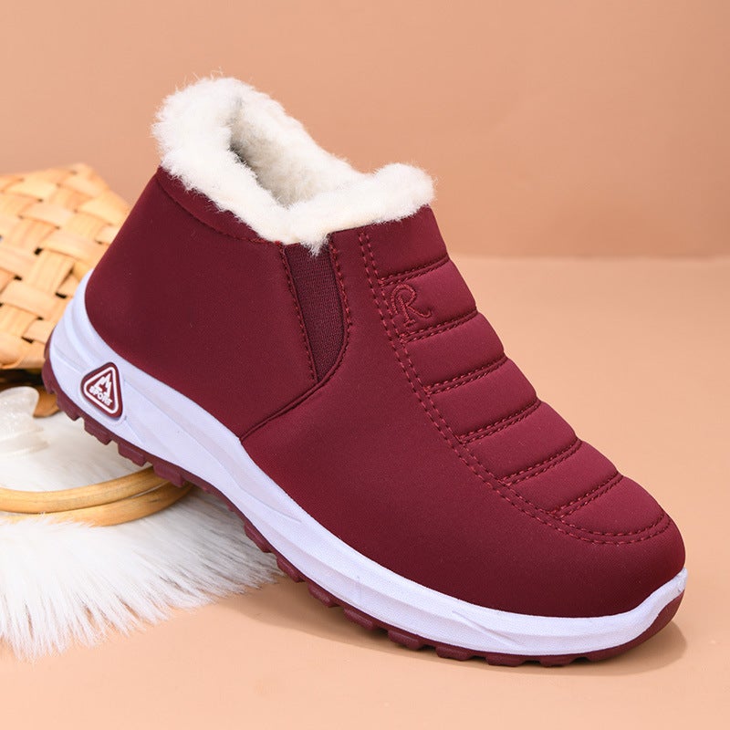 Women'S Cotton Shoes 2025 Winter New Style Fleece-Lined And Thickeneded Middle-Aged And Elderly Mother'S Shoes Flats Non-Slip Warm Export Snow Boots - Image 2