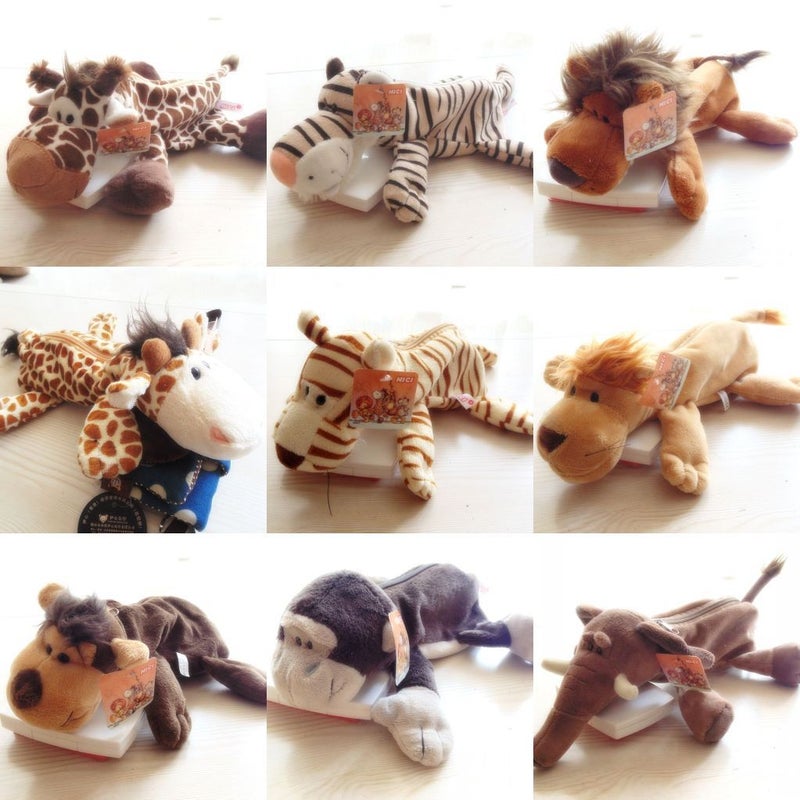 Student Plush Pencil Case Korean Pencil Case Cute 20 Various Cartoon Creative Animal Pencil Case Plush Toys - Image 2