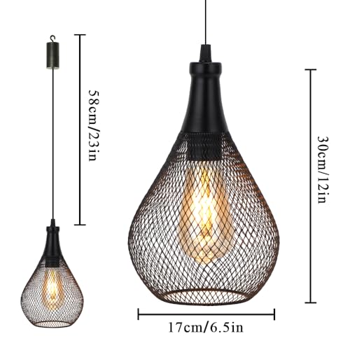 JHY DESIGN Hanging Lamp Battery Operated Cordless Hanging Light Great for Parties Patio Events for Indoors Outdoors(Teardrop Shape) - Image 2