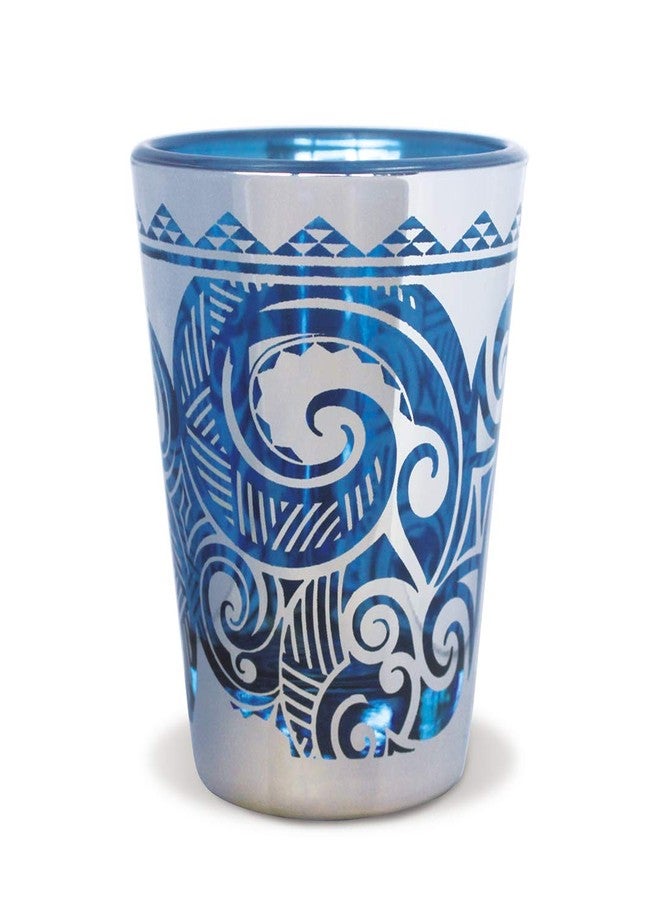 Island Heritage Hawaiian Tropical Foil Short 1 oz Shot Glass (Tribal Swirl) - Image 1