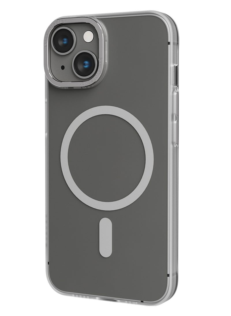 ليفيلو جراب iPhone 14 MagSafe Glory غطاء خلفي غير لامع / مقاوم للصدمات / حلقة معدنية للكاميرا / جراب صلب فائق النحافة / متوافق مع MagSafe - شفاف غير لامع / فضي - Image 2