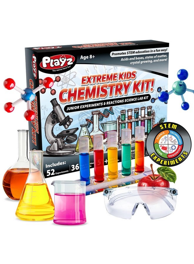 Playz Playz 52 Extreme Kids Chemistry Experiments Set - STEM Activities & Science Kits for Kids Age 8-12 with 51+ Tools - Discovery Science Educational Toys & Gifts for Boys, Girls, Teenagers & Kids  - Image 1