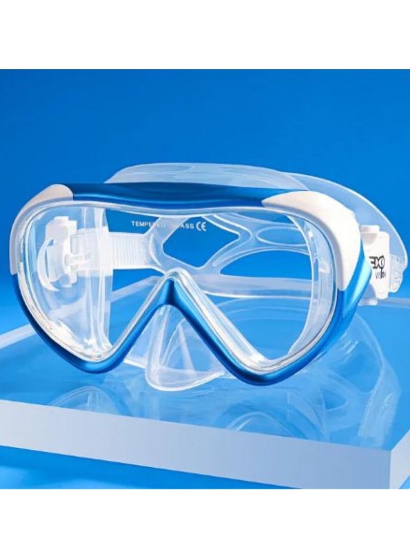 AROAQ EXP Children's Vision Snorkel Diving Mask, 180 ° Panoramic Swim Mask Anti-fog Tempered Glass Lens Swimming Goggles with Nose Cover - Image 1