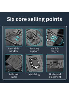 CoomBe Slide Camera Phone Case Honor X9a Cover Luxury Armor PC Shockproof Metal Ring Stand Protective Back Cover  - Image 4