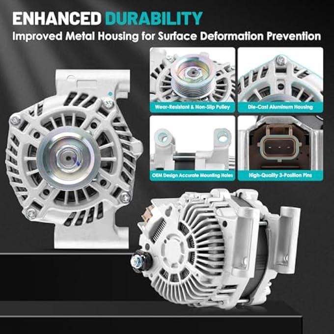Farrme 11411 Car Alternators 150 Amp, 6-Groove Pulley Fit for Ford Escape 09-12, Fusion 10-12, for Mazda Tribute 09-11, for Mercury Mariner 09-11, Milan 10-11 V6 3.0L Automotive Replacement Alternator - Image 4
