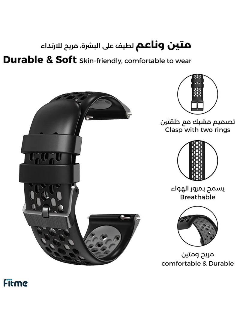 فيت مي سوار تبديل سيلكون رياضي للساعات الذكية بمقاس (22 مم) - Image 2