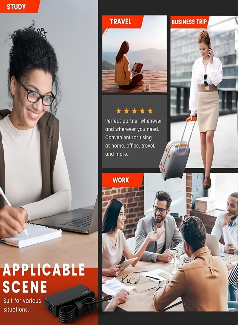 أبلينم شاحن لابتوب 65 واط 45 واط بمنفذ USB-C متوافق مع أجهزة Lenovo ThinkPad T480 T570 E490 E580 T14 T15 Chromebook 300e 500e Yoga C930 HP Elitebook 1030 1040 Zbook 14u 15u Dell ASUS Acer محول طاقة - Image 4