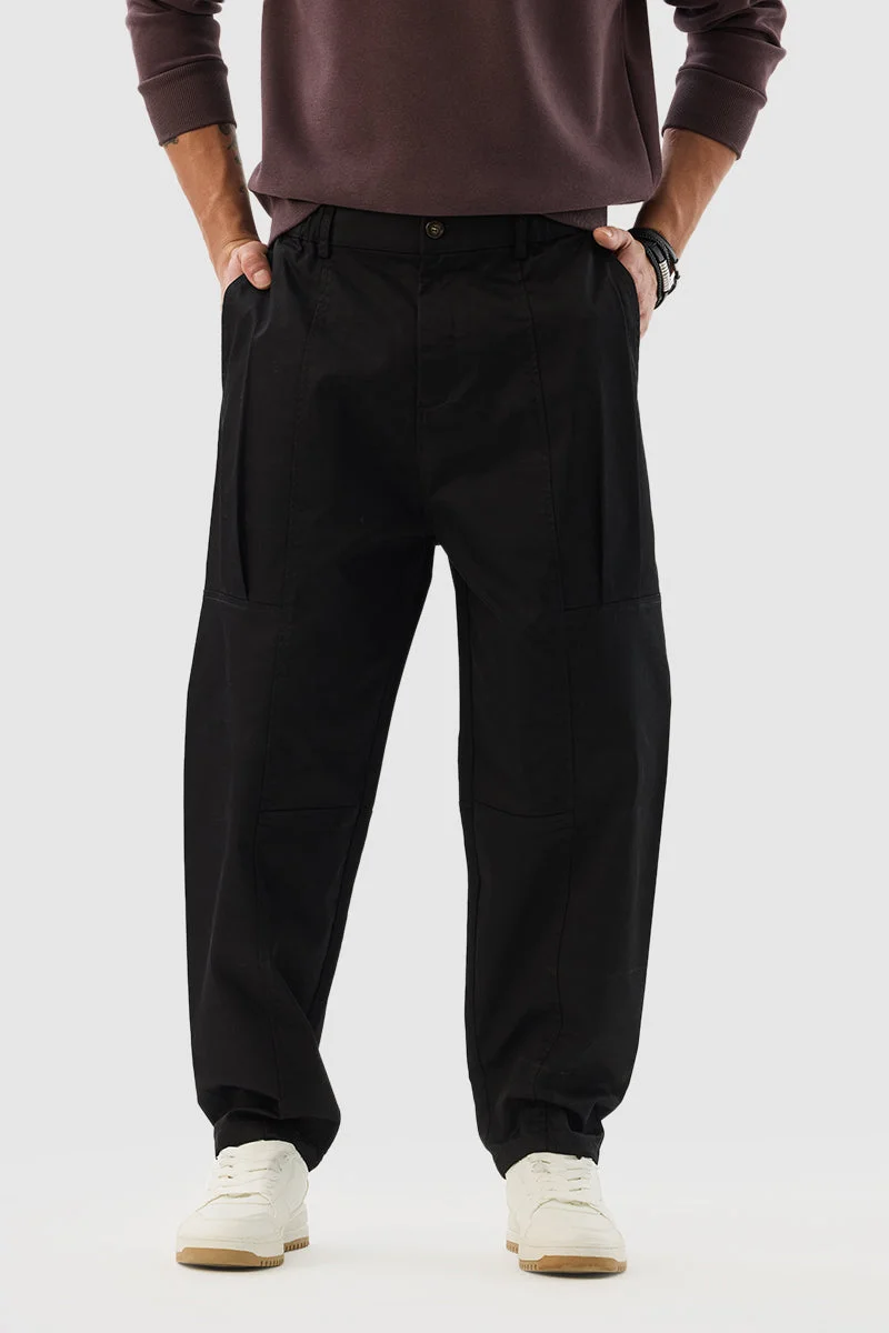 SNITCH بنطلون أسود بخصر متوسط وقصة عادية