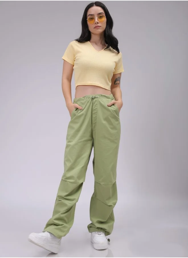 Freehand Women Fitted Casual Solid Crop Top