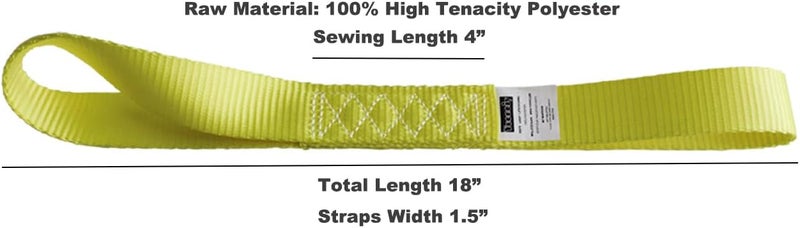 Yuoneiy Heavy Duty Soft Loop Tie Down Straps (4PK) - Image 3