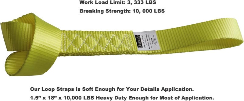Yuoneiy Heavy Duty Soft Loop Tie Down Straps (4PK) - Image 4