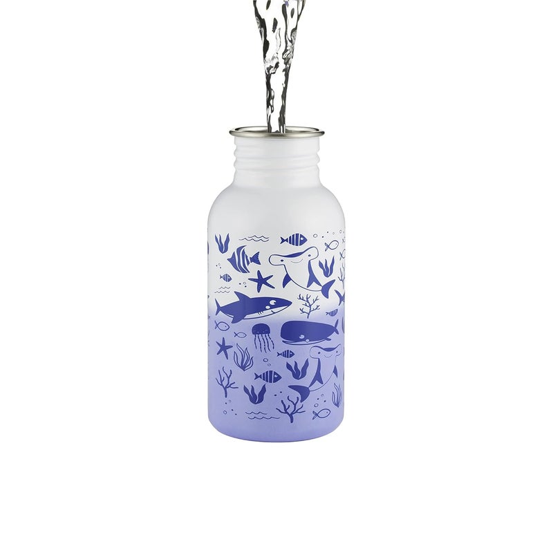 Typhoon Premium Stainless Steel Pure Colour Change Sealife Kids Bottle for thinKitchen, 550ML - Image 1