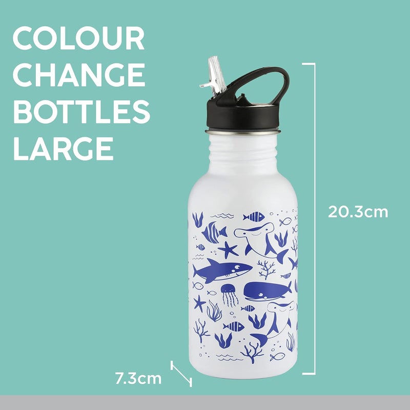 Typhoon Premium Stainless Steel Pure Colour Change Sealife Kids Bottle for thinKitchen, 550ML - Image 3