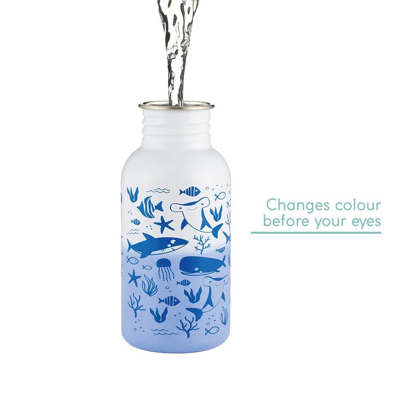 Typhoon Premium Stainless Steel Pure Colour Change Sealife Kids Bottle for thinKitchen, 550ML - Image 5