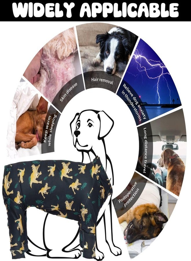 IDOMIK Soft Dog Pjs Clothes with Zipper, Breathable Dog Shirts for Boys & Girls, Onesie, Recovery Suit, Anxiety Relief Onesies - Dark Gray, XL - Image 3