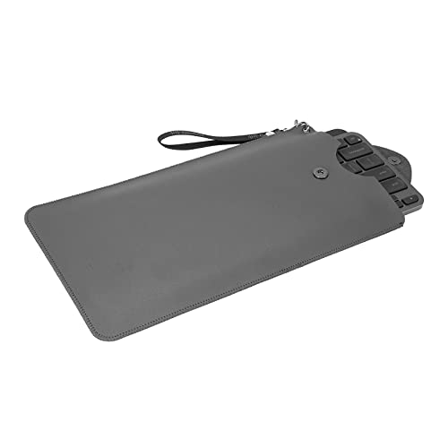Geekria Keyboard Carrying Case Compatible with Logitech MX Keys MiniMini for MacPebble Keys 2 K380s Vegan Leather Protective Travel Bag Dark Grey - Image 1