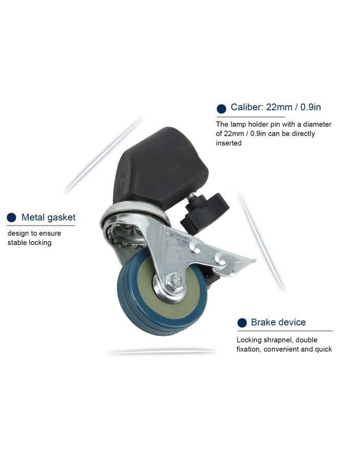 fosa 22Mm Swivel Caster Wheels for Lights Stands Photography Tripods, 3pcs Set Light Stand Swivel Casters with Brake, for Photography Lights Stand Studio Photo Video - Image 2