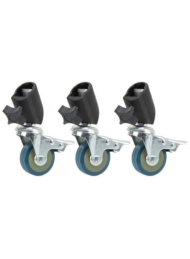 fosa 22Mm Swivel Caster Wheels for Lights Stands Photography Tripods, 3pcs Set Light Stand Swivel Casters with Brake, for Photography Lights Stand Studio Photo Video - Image 1