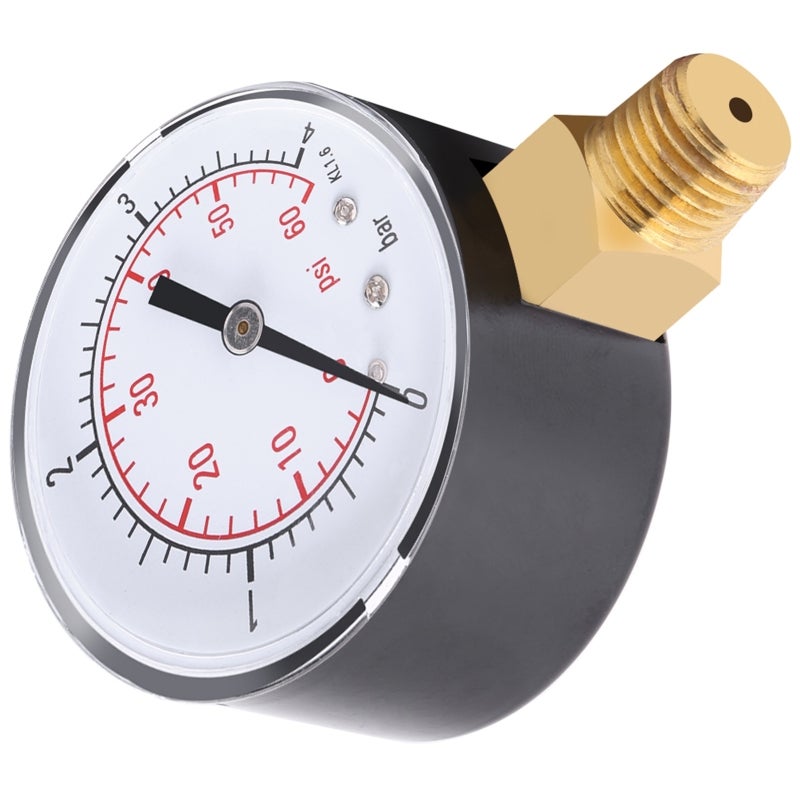 Pressure Gauge: 0-60psi 0-4bar Double Scale - Stable Performance Mini Portable Pressure Gauge for Air Water Oil Non-corrosive Materials - Image 5
