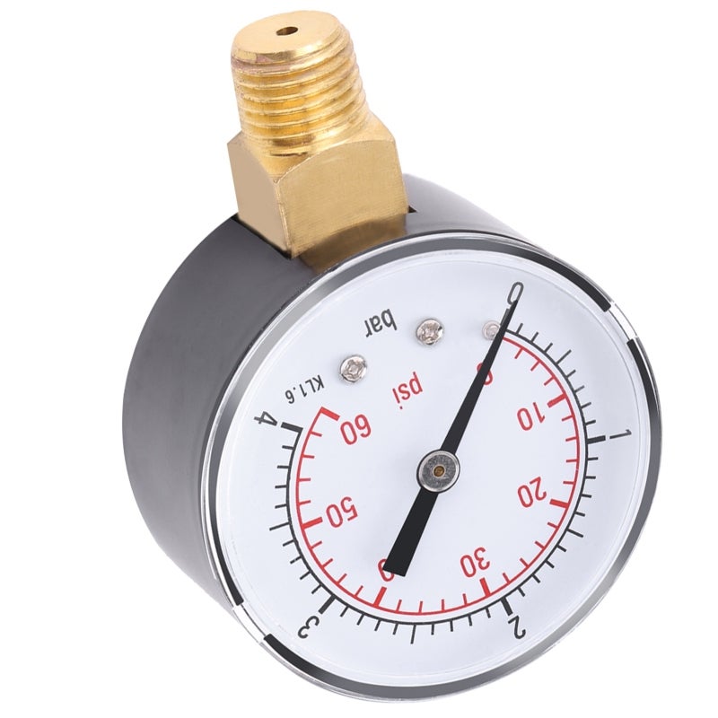 Pressure Gauge: 0-60psi 0-4bar Double Scale - Stable Performance Mini Portable Pressure Gauge for Air Water Oil Non-corrosive Materials - Image 4