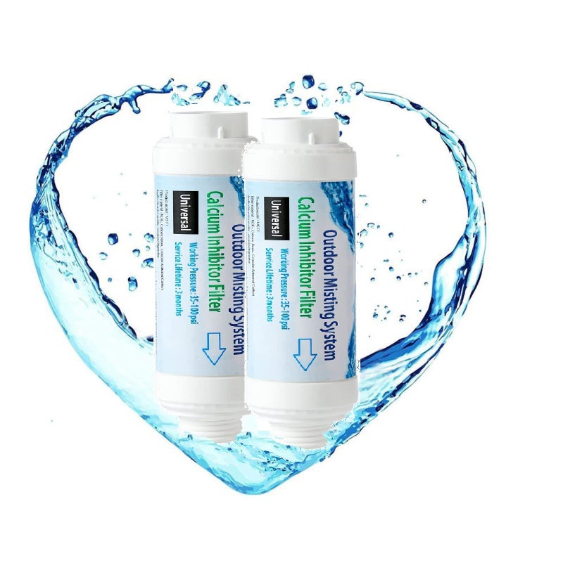H&G lifestyles HG lifestyles Misting System Calcium Inhibitor Filter for Patio Misters Inline Water Filter Effectively Reduce Hard Water Spots Soften Water Pack of 2 