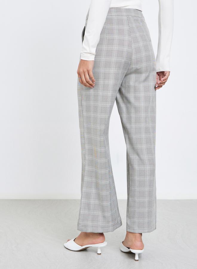 Styli Women Checked Wide Leg Trousers - Image 4