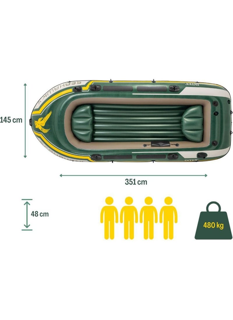 Xtoys Intex 68351 Seahawk 4 Boat Set 351X145X48 Cm. (Shovel and Pump)  - Image 3