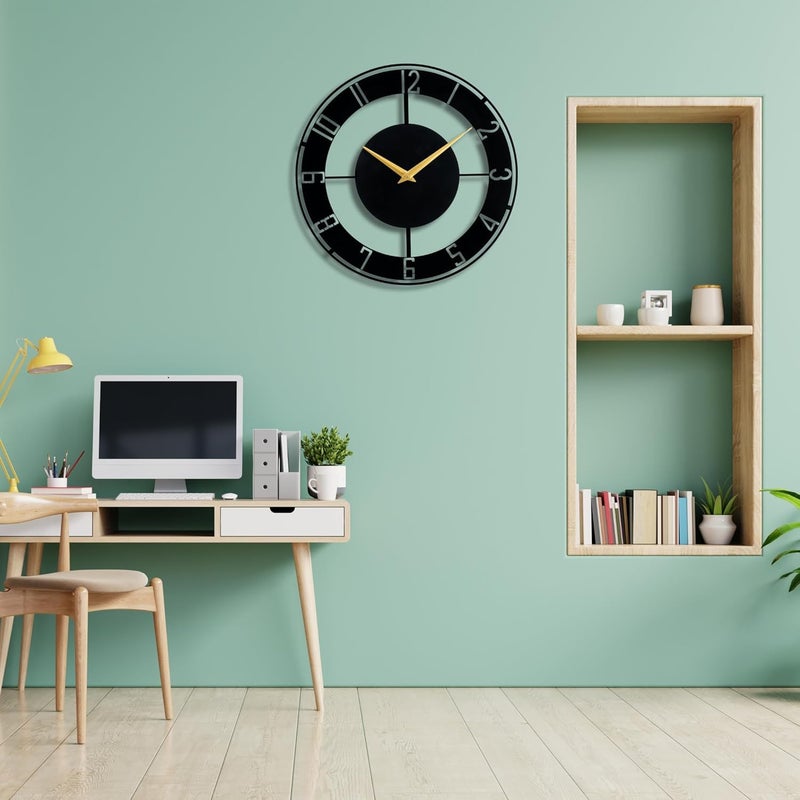 Dcloud Metallic Wall Clock for Home Office Living Room Bedroom Kids Room and Kitchen 40 x 40 cm Big Size Stylish Latest Home Decor Battery Included 40 CM DA85 - Image 5