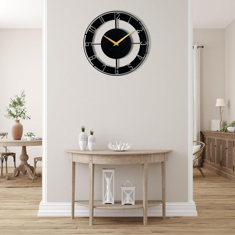 Dcloud Metallic Wall Clock for Home Office Living Room Bedroom Kids Room and Kitchen 40 x 40 cm Big Size Stylish Latest Home Decor Battery Included 40 CM DA85 - Image 4