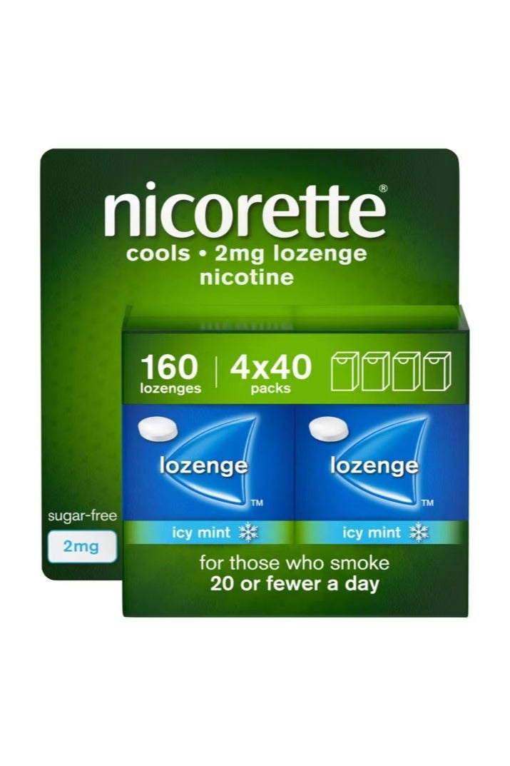Nicorette Cool Icy mint 2mg Lozenges, 160-count pack (4 x 40) - Image 1