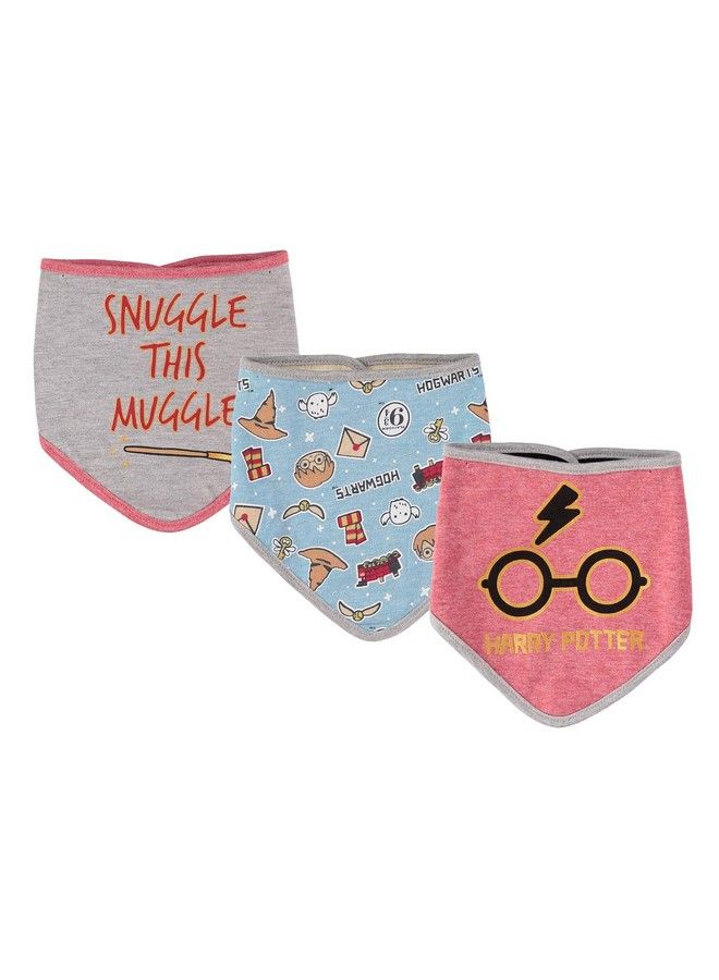 Harry Potter Baby Unisex Bandana Bibs Three Pack Baby Gift For Girls And Boys (Red/Blue/Grey) - Image 2