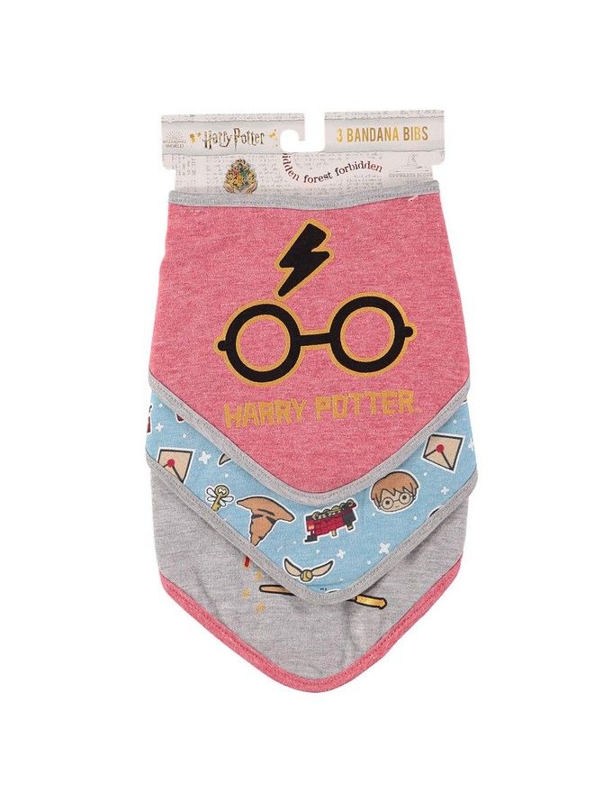 Harry Potter Baby Unisex Bandana Bibs Three Pack Baby Gift For Girls And Boys (Red/Blue/Grey) - Image 3