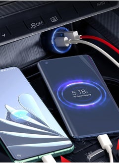 ZO7 Dual PD Type C & QC 3.0 50W Car Charger, PD 25W2 Fast Charging, 1USB-A Port, 2Type-C Output, Power Up Safely, Durable Quality, Swift & Efficient, USB-C To Lightning Head 1M PVC Cable - Black  - Image 2