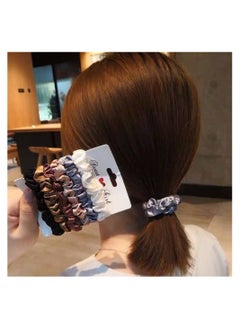 KHAJUL 6-Piece Silk Hair Ties Band Set Satin Hair Scrunchies Multicolour for Girls Women  - Image 5