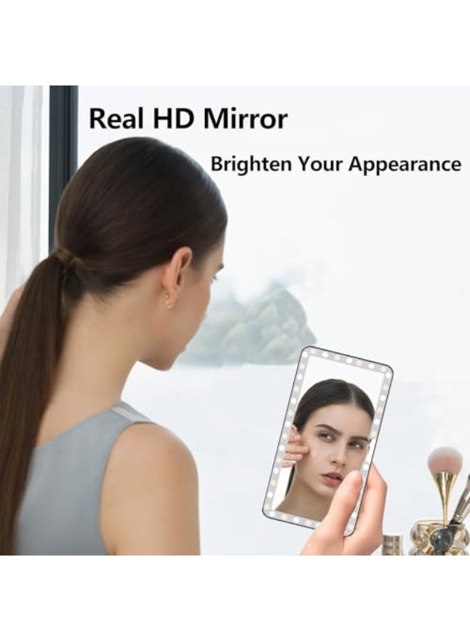 مراة فانيتي تثبت على حاجب الشمس للسيارة، مراة مكياج عالمية قابلة لاعادة الشحن مع 3 اوضاع اضاءة و60 مصباح LED - قابلة للتعتيم بمشبك للرؤية الخلفية لتظليل الشمس - Image 5