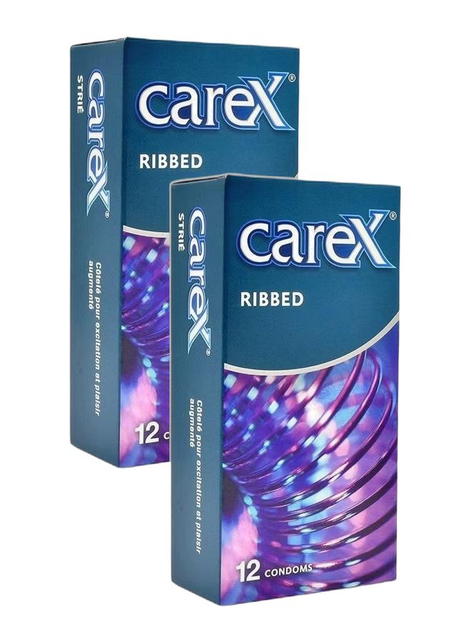 careX Ribbed Condoms | Sensation And Pleasure | 24 Count Bundle - Image 1