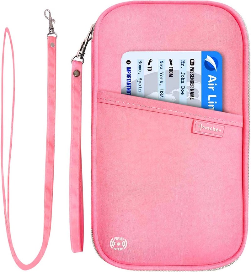 jiemei RFID Family Passport Wallet Holder Waterproof, Travel Document Organizer Credit Card Clutch Bag for Men Women - Image 1