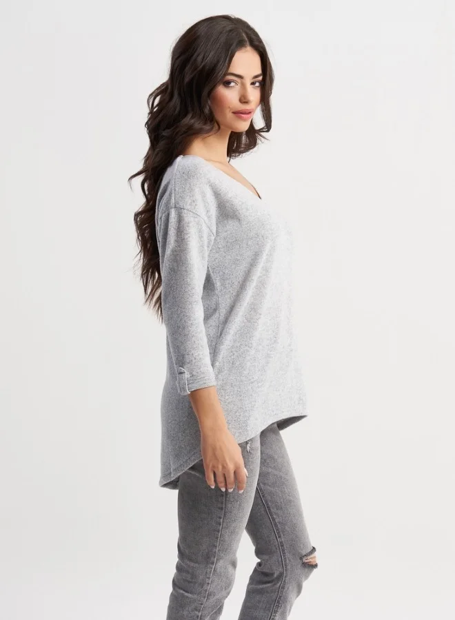 HaILYS Cozy Light Grey Knitted Pullover for Women - Perfect for Casual Outfits