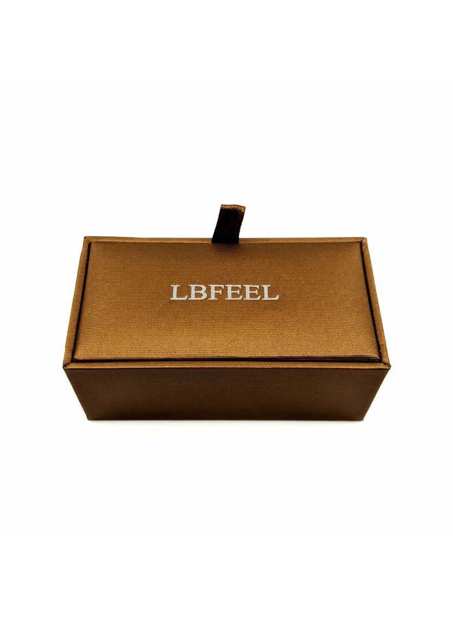 LBFEEL Really Spins Rhodium Plated Blue Globe Earth Cufflinks for Men with a Gift Box - Image 5