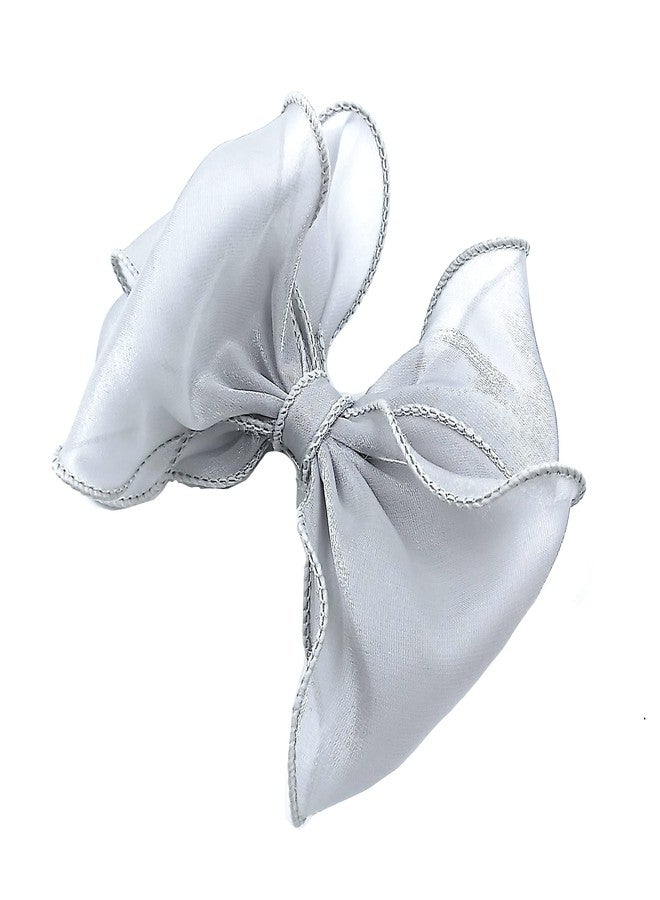Fairytale Three Layers Hair Clip for Kid Yarn Barrettes Bow Princess Hairgrip Hair Pin Fairy Girl Sweet Lace Hair Accessories (Grey) - Image 4