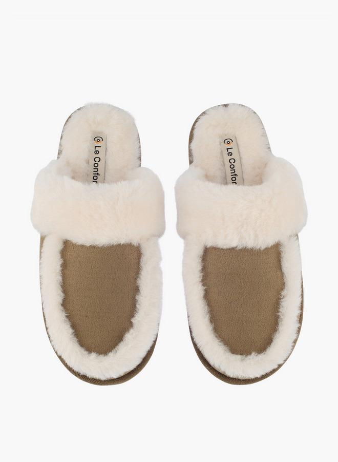 Le Confort Faux Fur Bedroom Slippers - Image 1