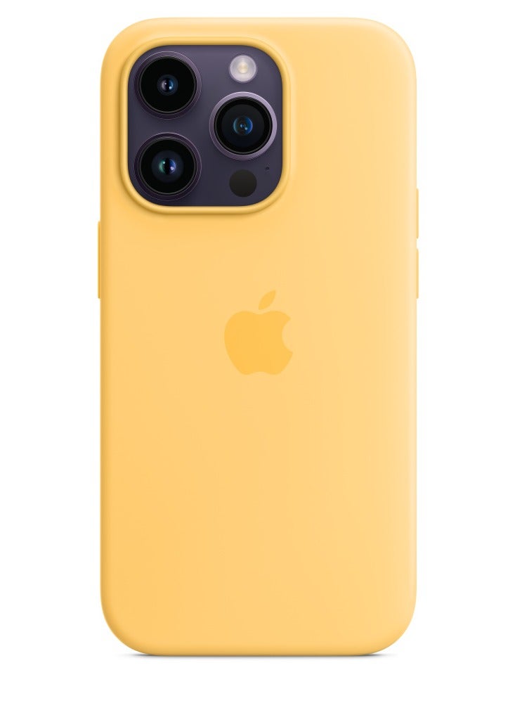 AROAQ جراب سيليكون مغناطيسي لهاتف آيفون، جراب سيليكون متين مع ماج سيف، جراب حماية ناعم ومريح لهاتف آيفون 15 برو ماكس، 15 بلس، برو، (لون صن جلو) - Image 1